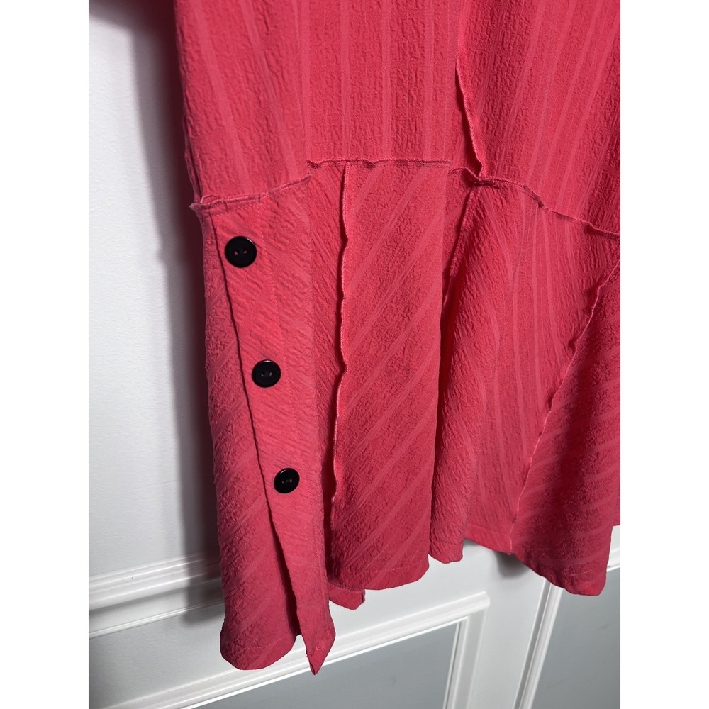 Ali Miles Blouse-Coral-2X- Cowl Neck Tunic Lagenlook Artsy Casual Office Travel - Picture 5 of 10